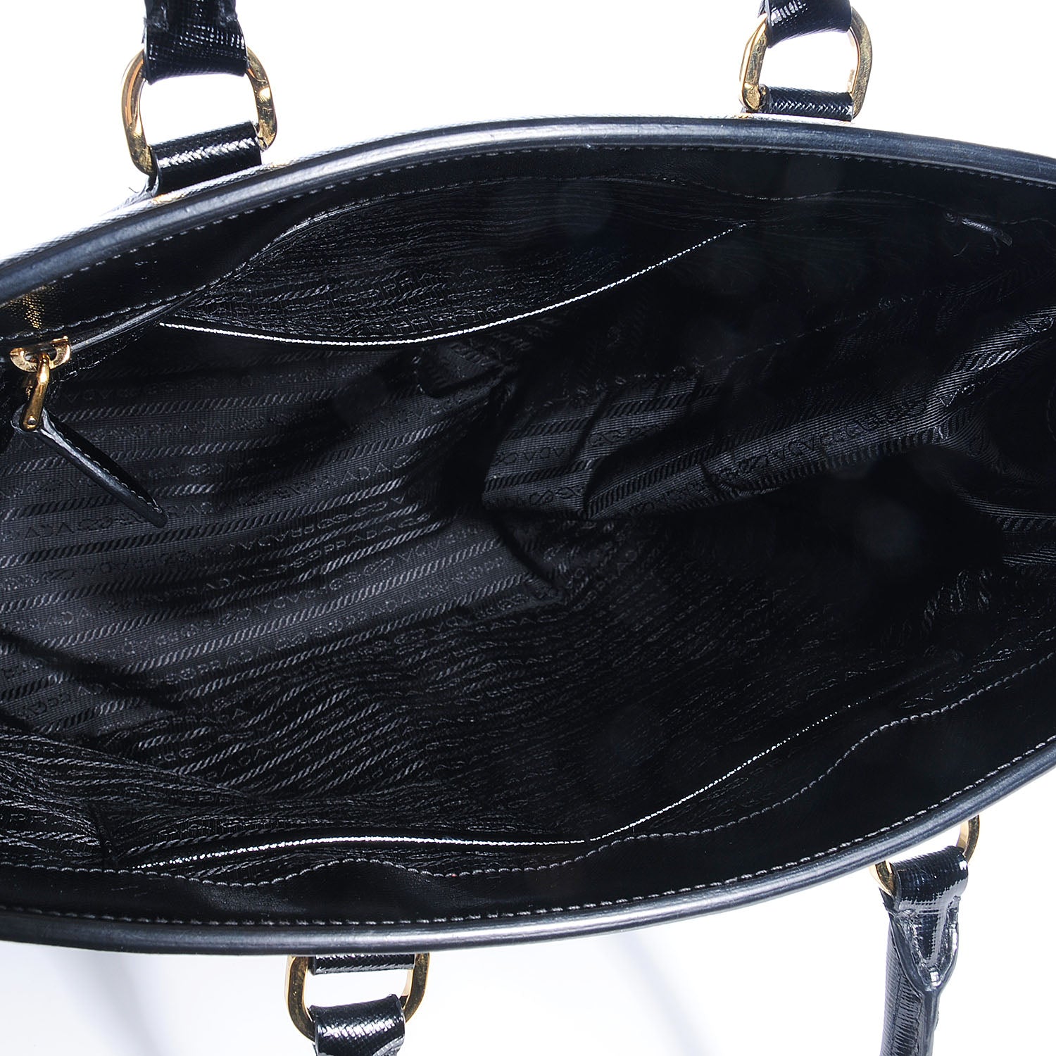 Prada Saffiano Vernice Parabole Tote Black 5 of 10