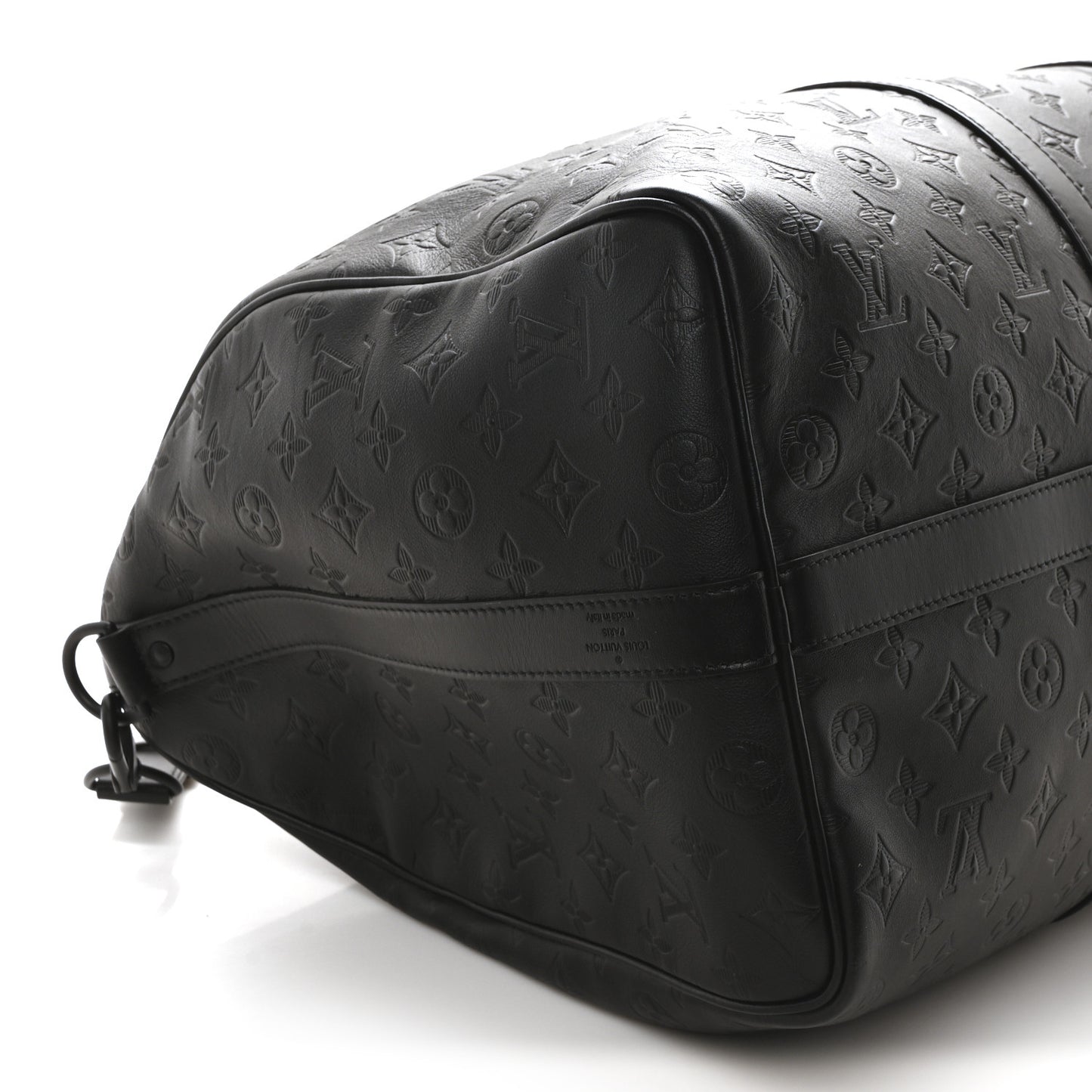 Calfskin Shadow Monogram Keepall Bandouliere 50 Black