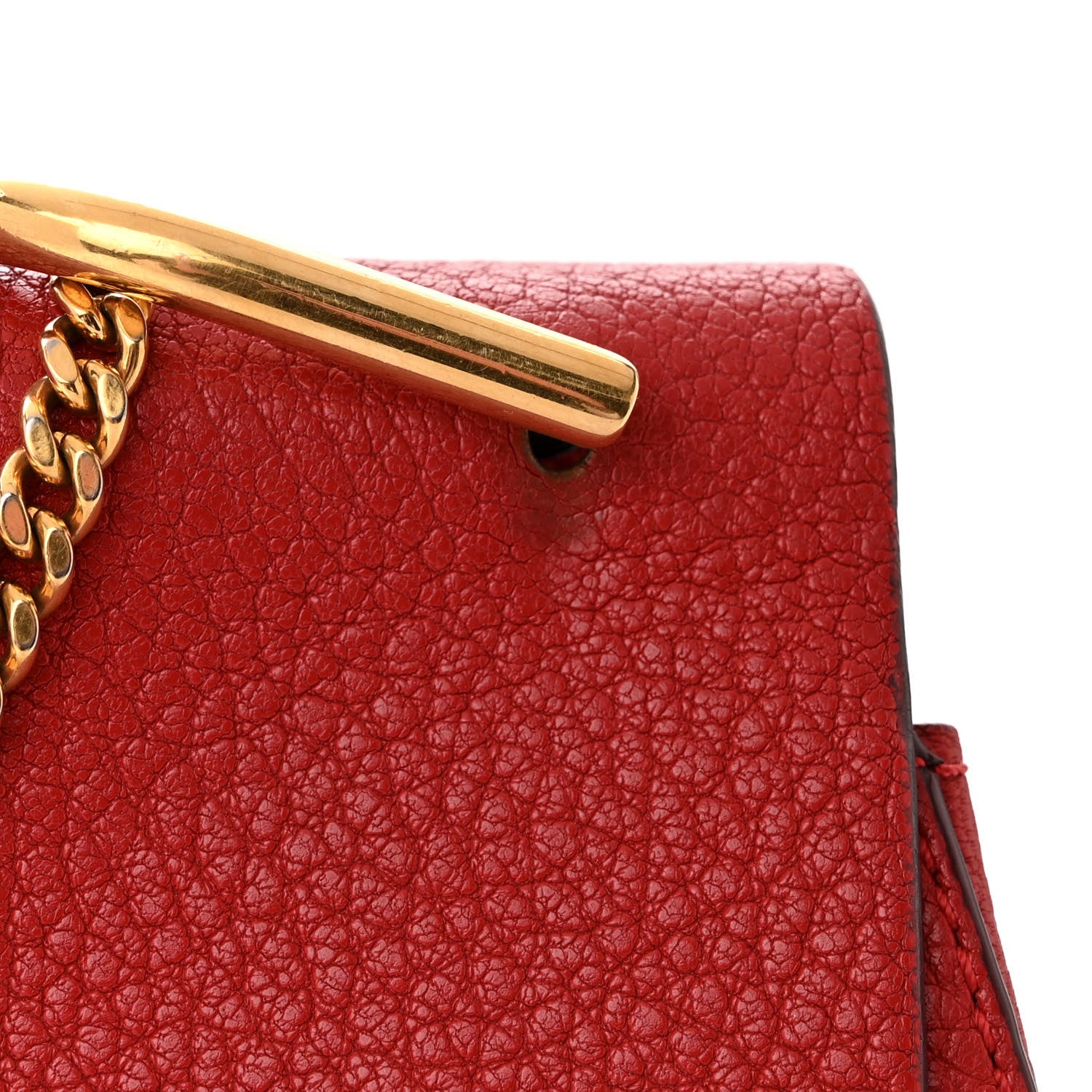 Chloe Grained Lambskin Drew Shoulder Bag Plaid Red 13 of 14