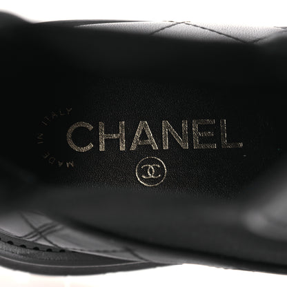 Chanel Calfskin Patent Cap Toe Quilted Short Boots 40 Black 8 of 9