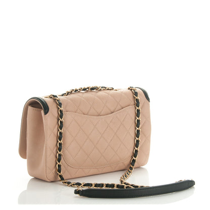 Chanel Caviar Quilted Medium CC Filigree Flap Beige Black 4 of 8