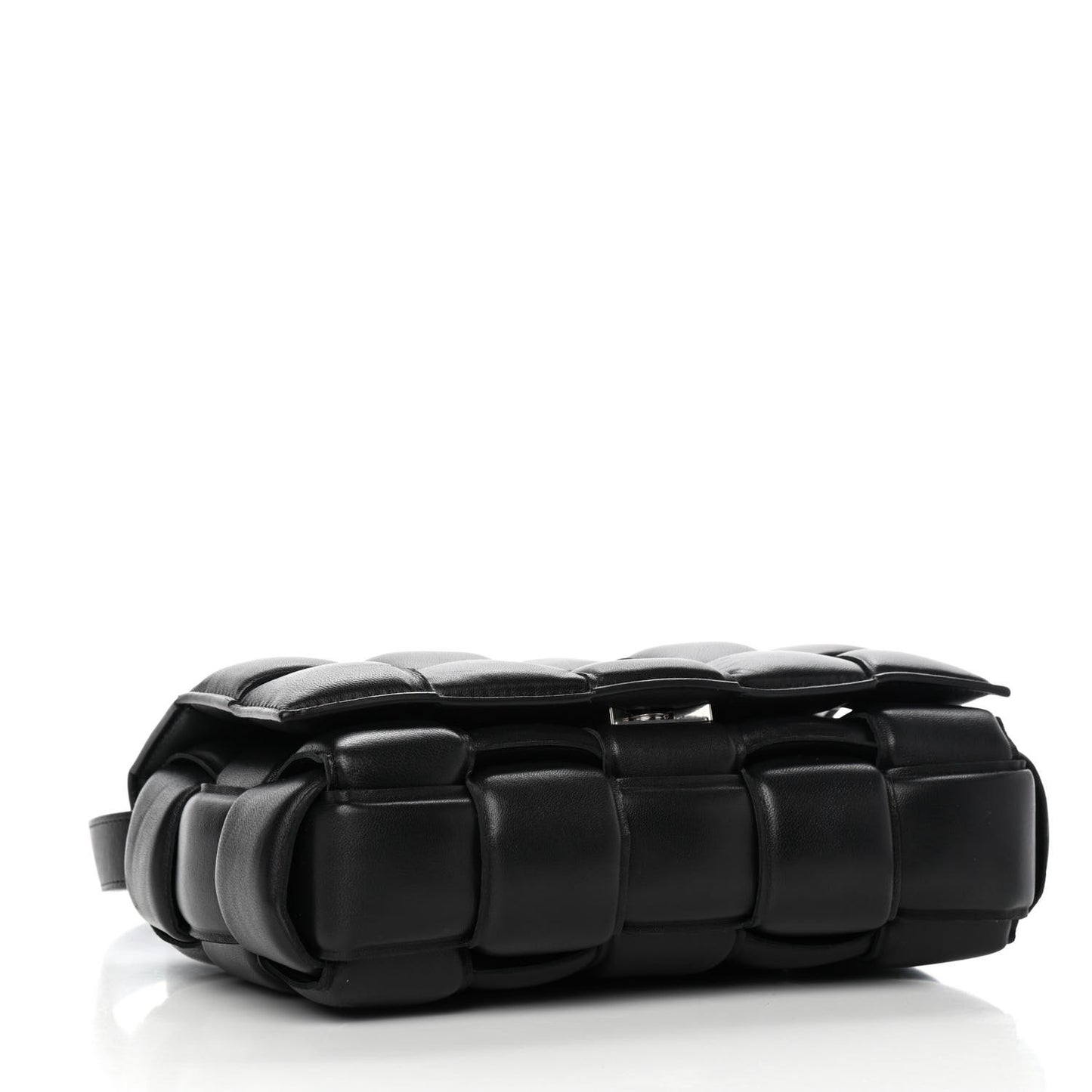 Nappa Maxi Intreccio Padded Cassette Crossbody Bag Black