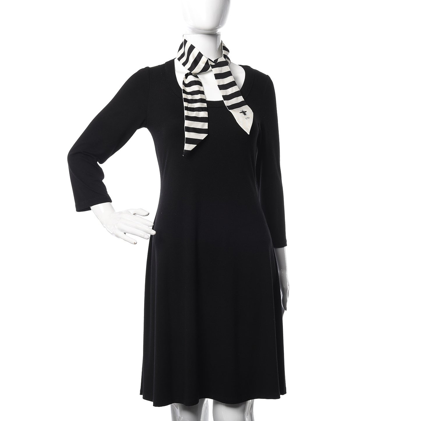 Silk Striped Mitzah Scarf White Black