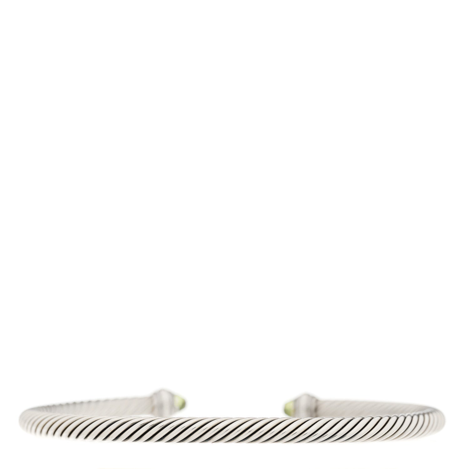 David Yurman Sterling Silver 18K Yellow Gold Prasiolite 4mm Cable Classics Bracelet 2 of 4