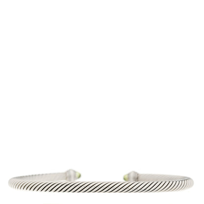 David Yurman Sterling Silver 18K Yellow Gold Prasiolite 4mm Cable Classics Bracelet 2 of 4