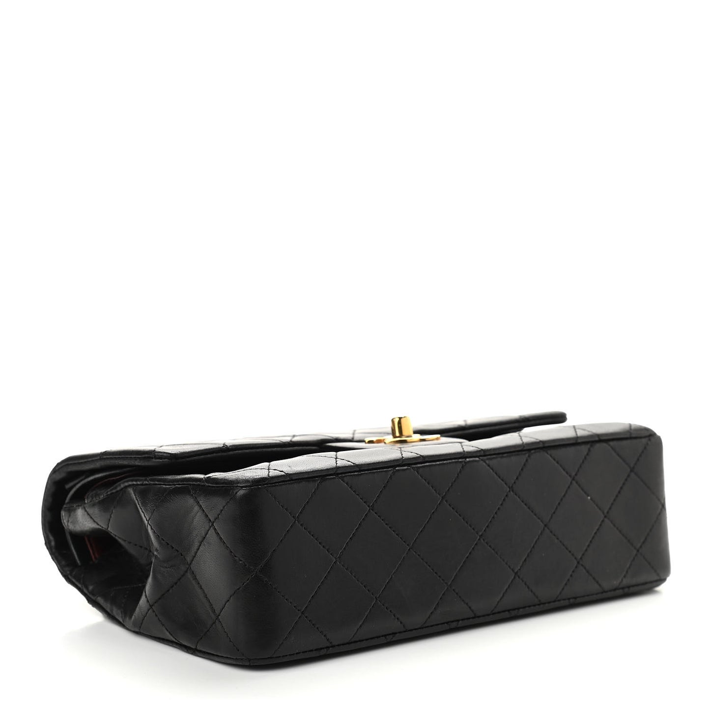 Lambskin Quilted Small Double Flap Black