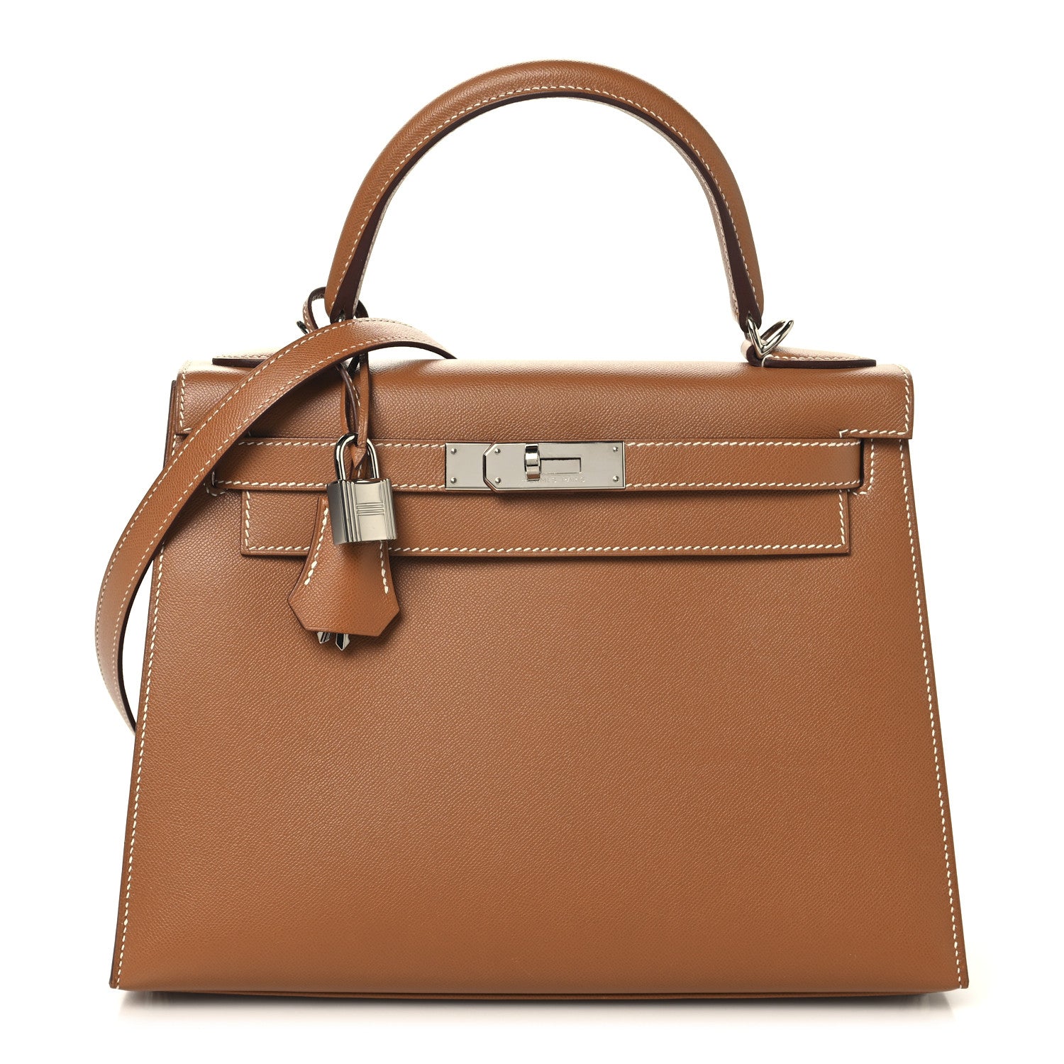 Hermes Madame Calfskin Kelly Sellier 28 Gold 1 of 15