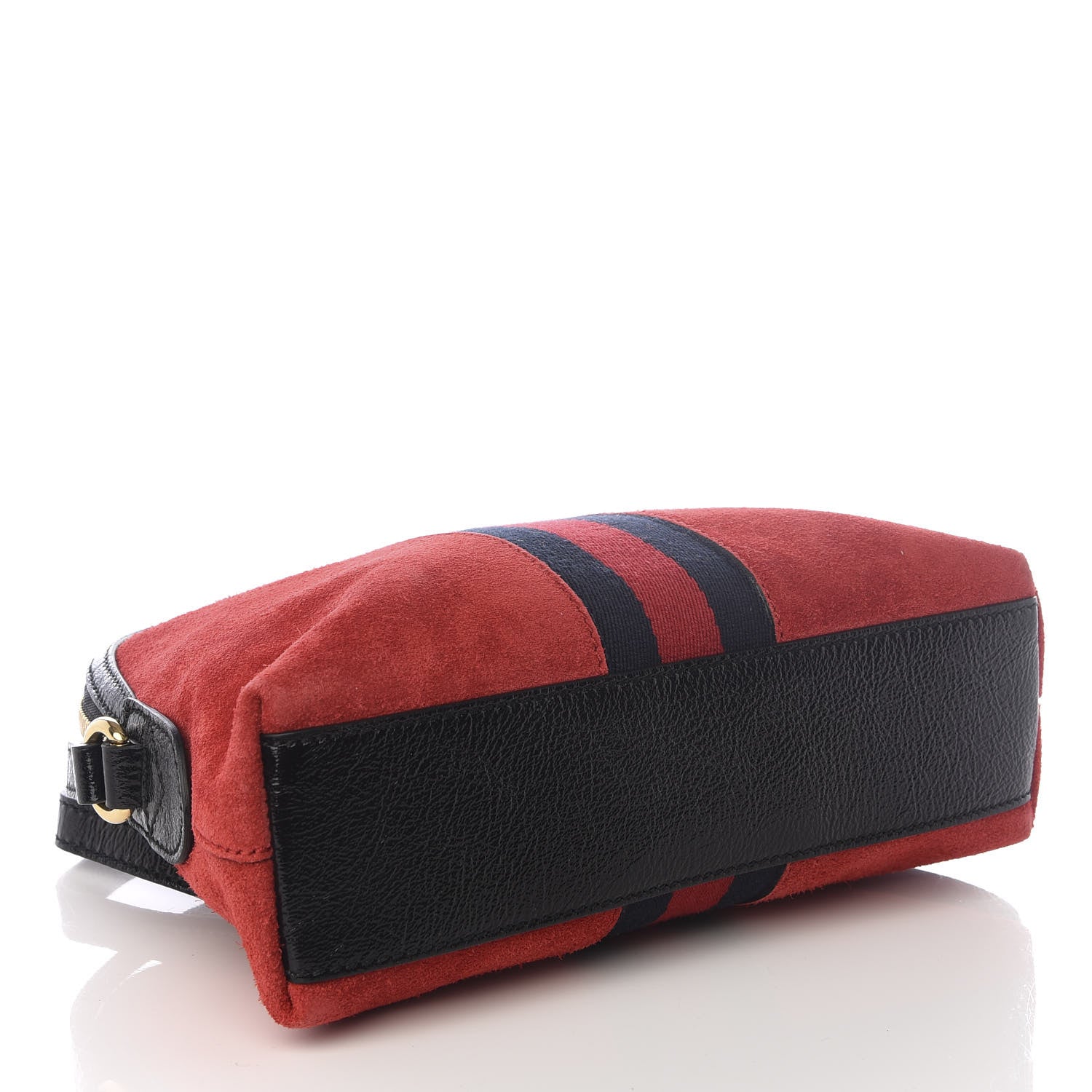 Gucci Suede Patent Web GG Small Ophidia Dome Shoulder Bag Hibiscus Red 3 of 8