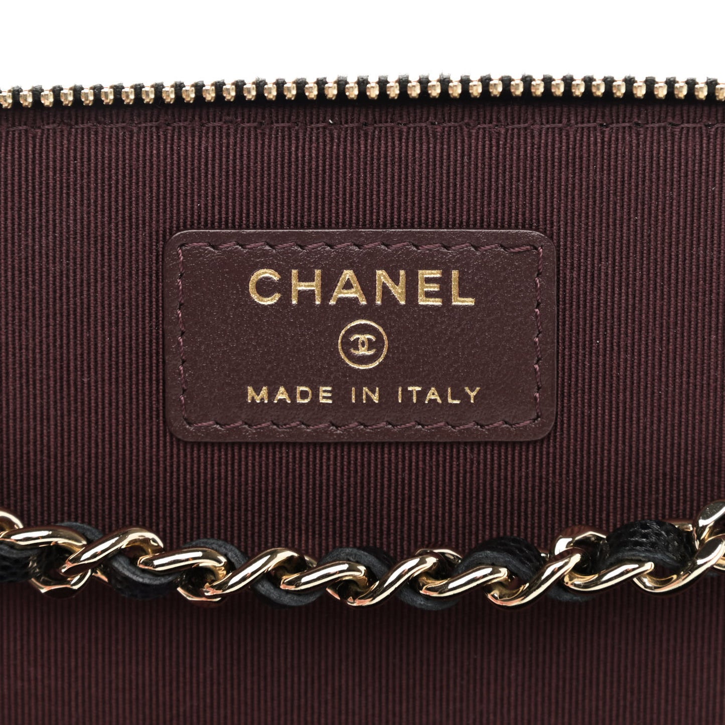 Caviar Quilted Small Vanity Case With Chain Black