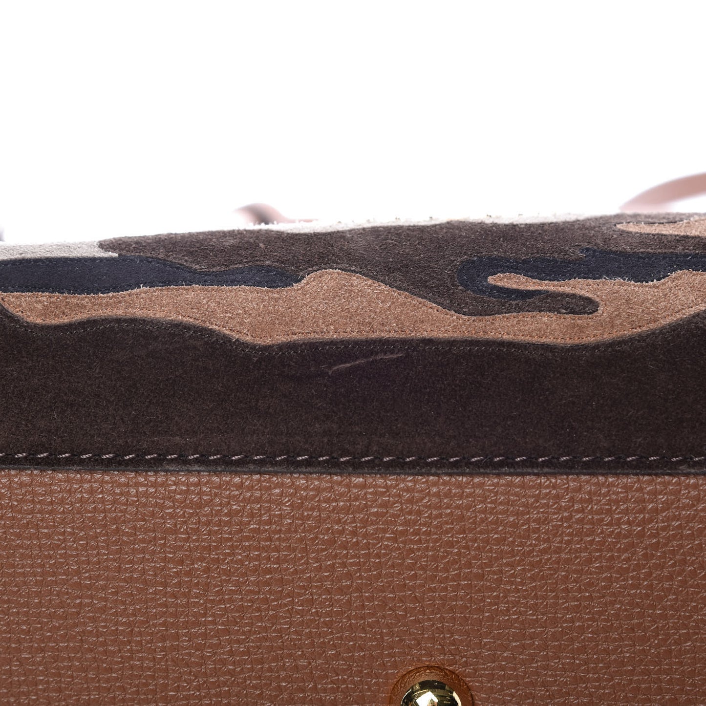 Suede House Check Camoflauge Medium Banner Tote Tan