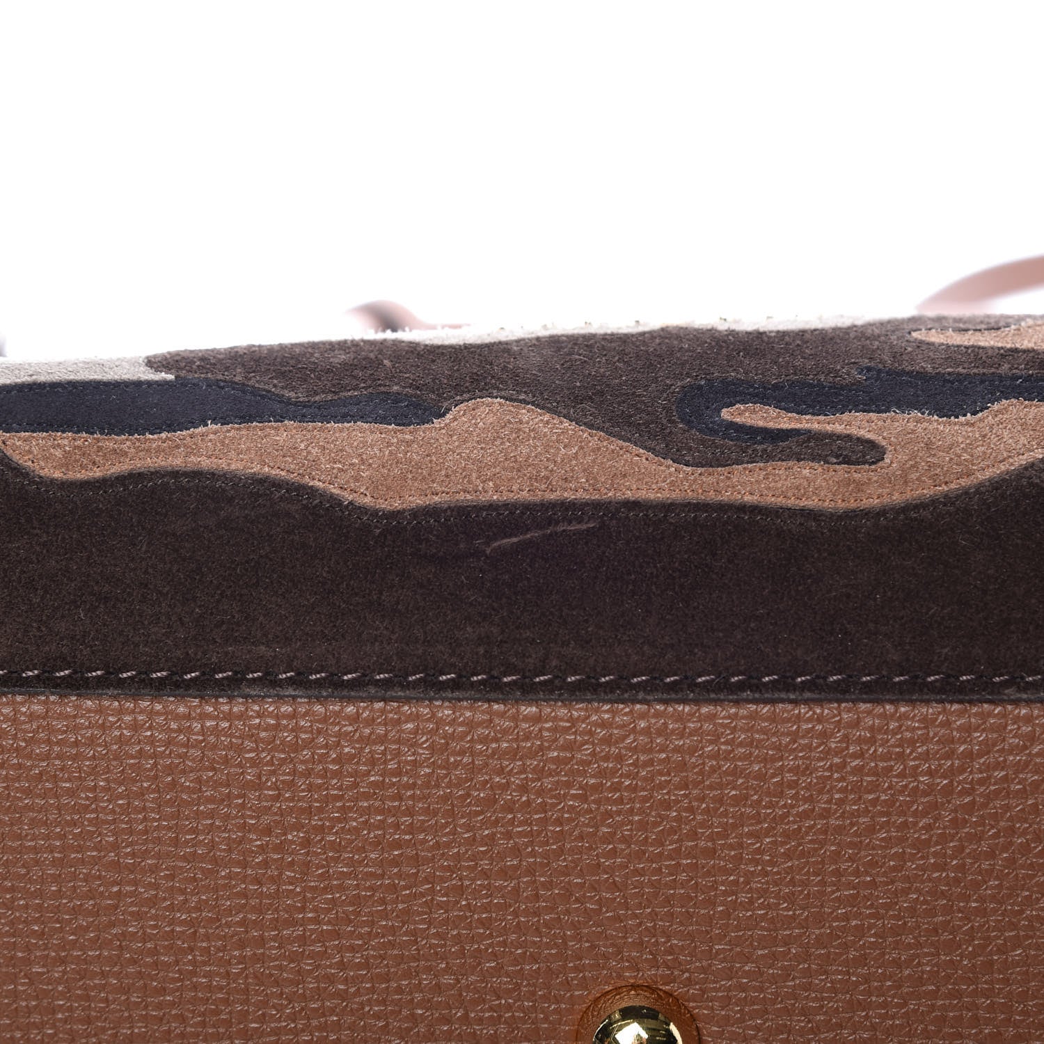 Burberry Suede House Check Camoflauge Medium Banner Tote Tan 10 of 11