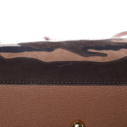 Burberry Suede House Check Camoflauge Medium Banner Tote Tan 10 of 11