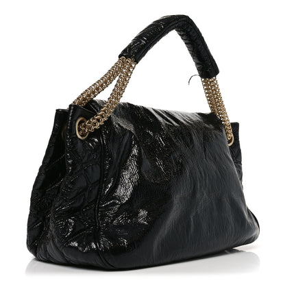 Chanel Vinyl Rodeo Accordion Flap Bag Black 3 of 11