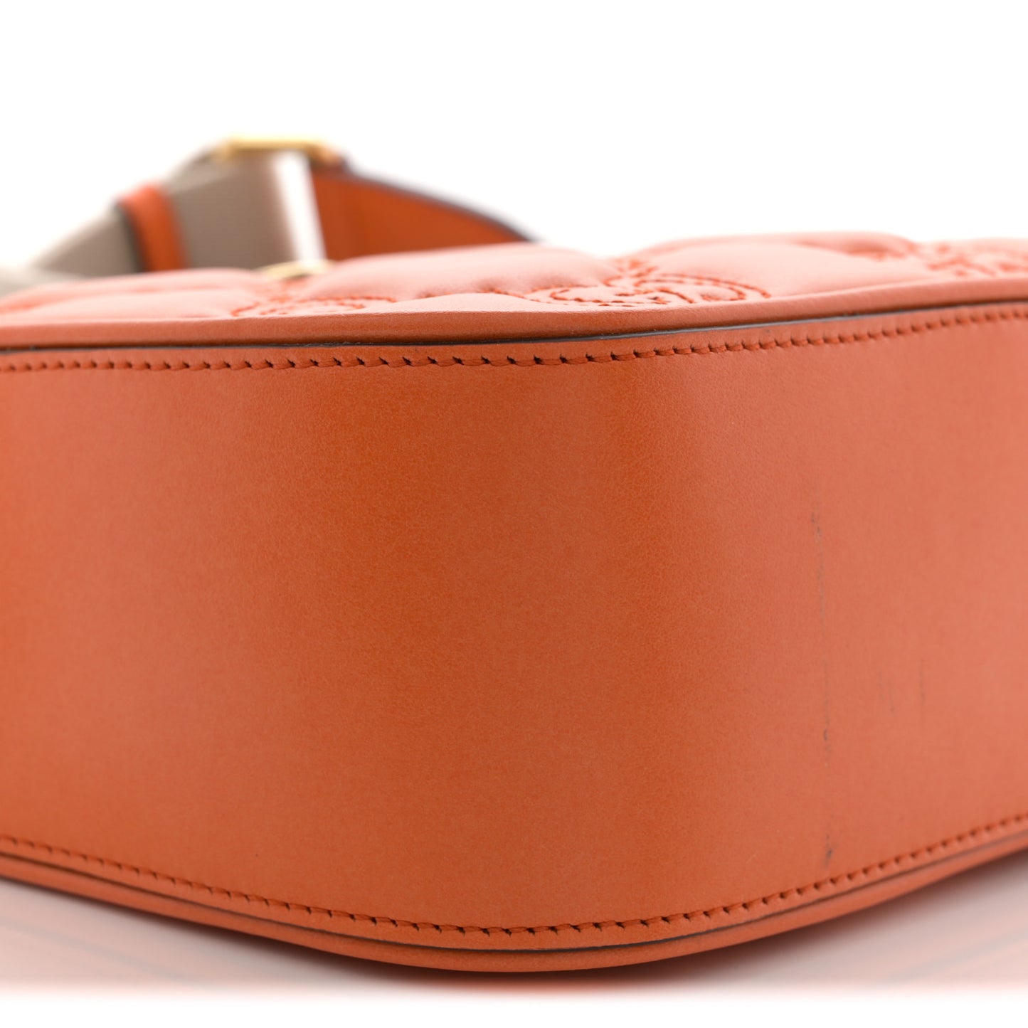 Calfskin GG Matelasse Shoulder Bag Spring Orange Natural