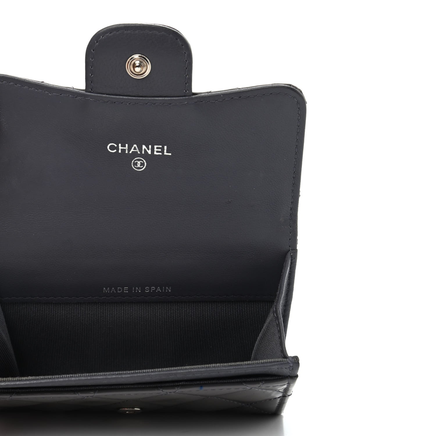 Chanel Patent Quilted Flap Card Holder Dark Grey 4 of 4