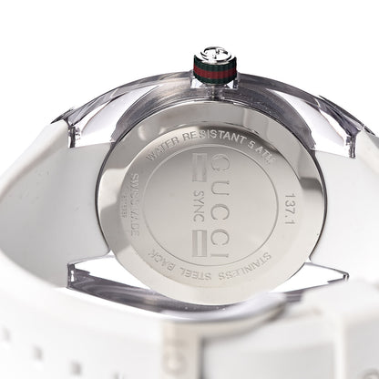 Gucci Stainless Steel Rubber 46mm Sync Web Quartz Watch White 5 of 5