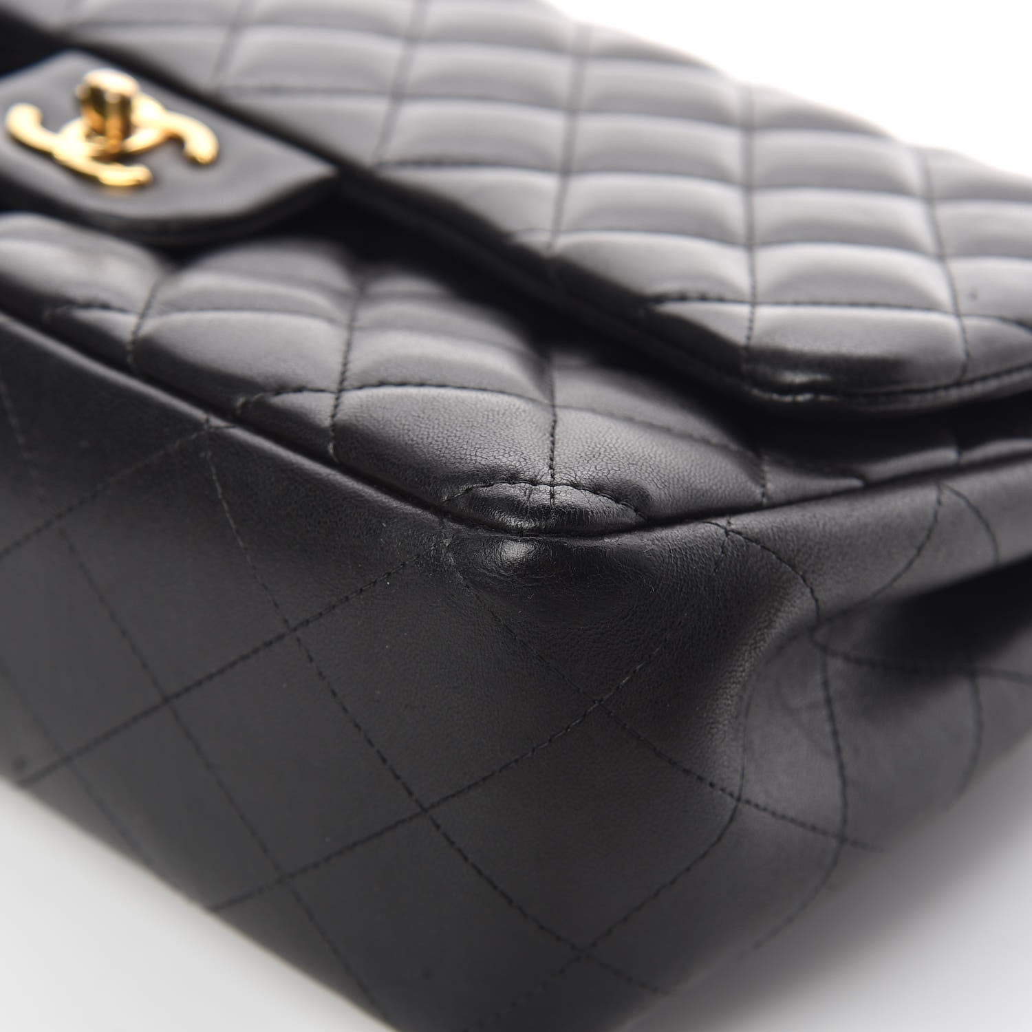 Chanel Lambskin Quilted Jumbo Double Flap Black 11 of 15