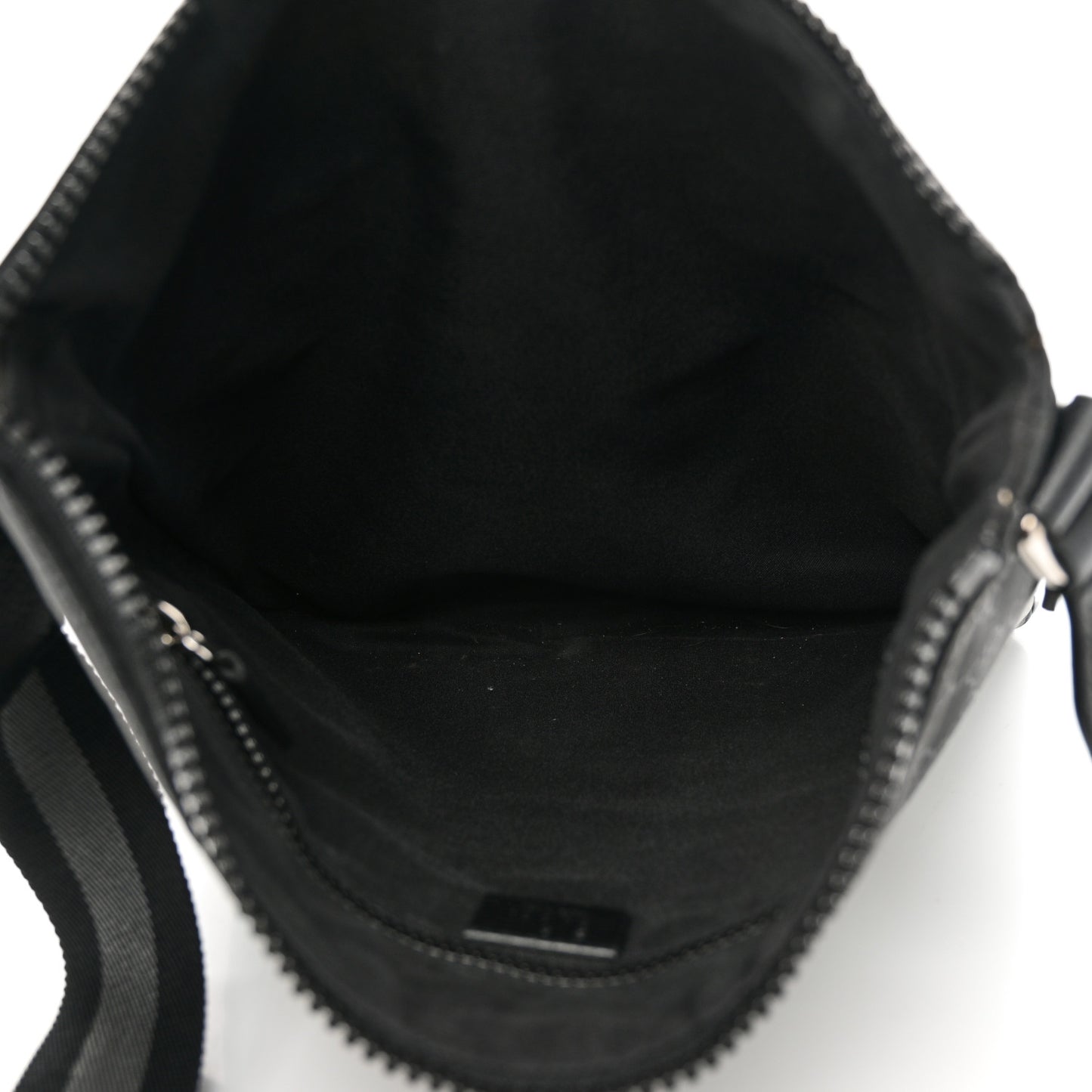 Nylon Monogram Medium Flat Messenger Bag Black