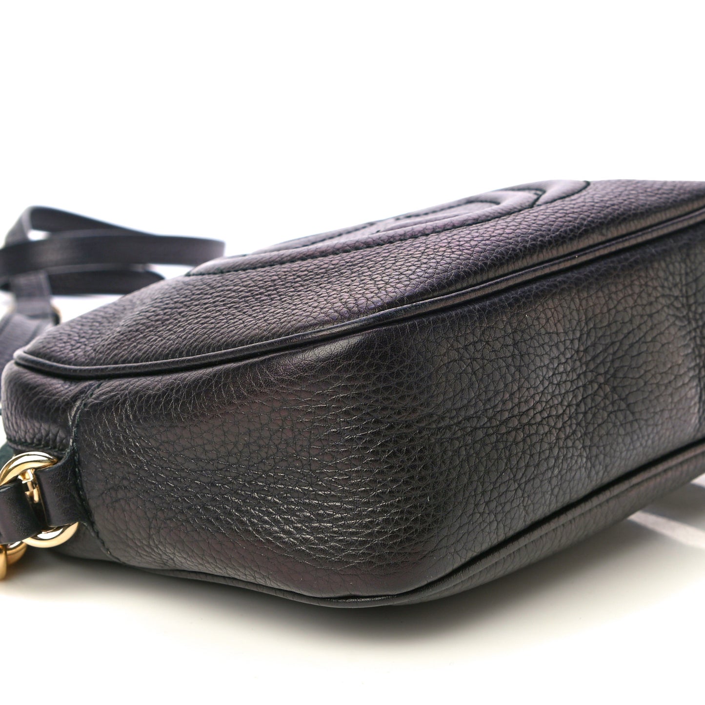 Pebbled Calfskin Small Soho Disco Bag Black