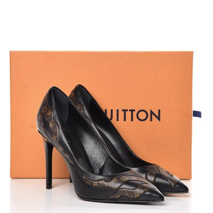 Louis Vuitton Calfskin Monogram Hypnotic Pumps 38.5 Black 9 of 9