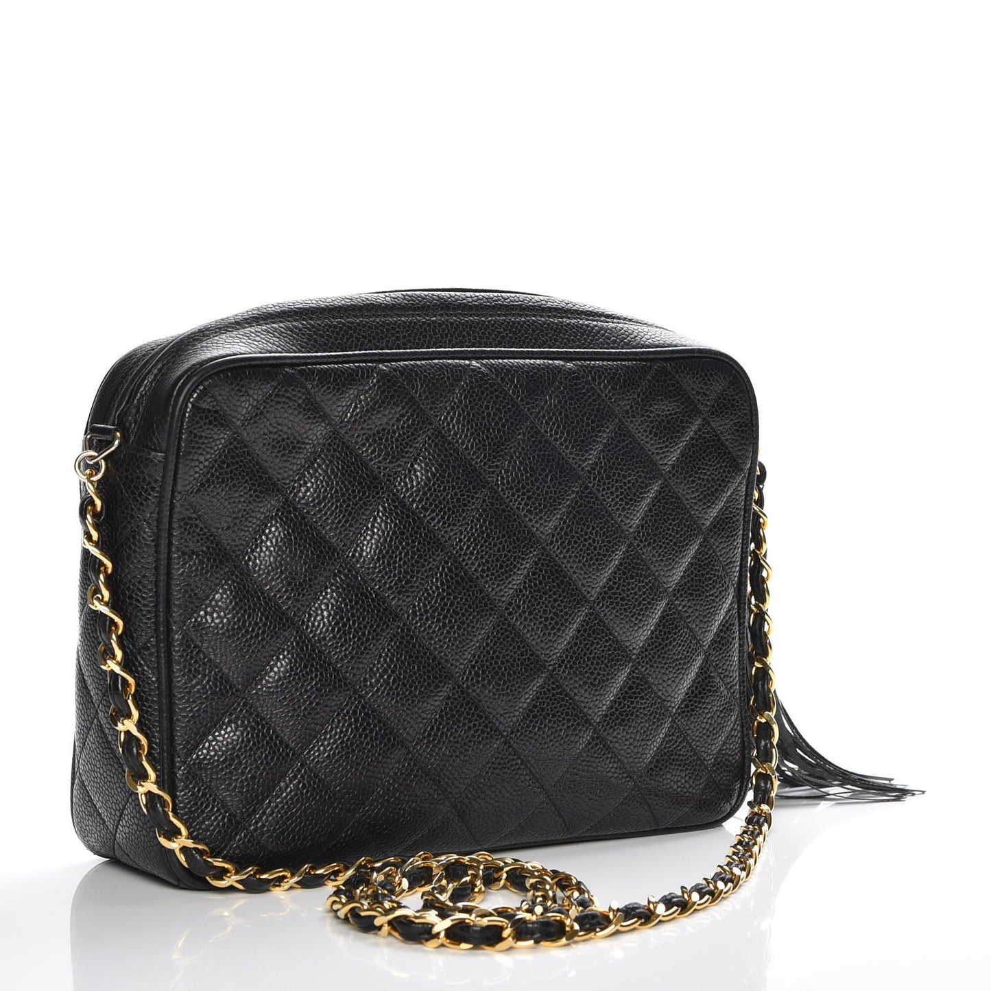 Caviar Quilted Camera Case Black