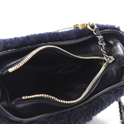 Chanel Shearling Small Gabrielle Hobo Navy 5 of 10