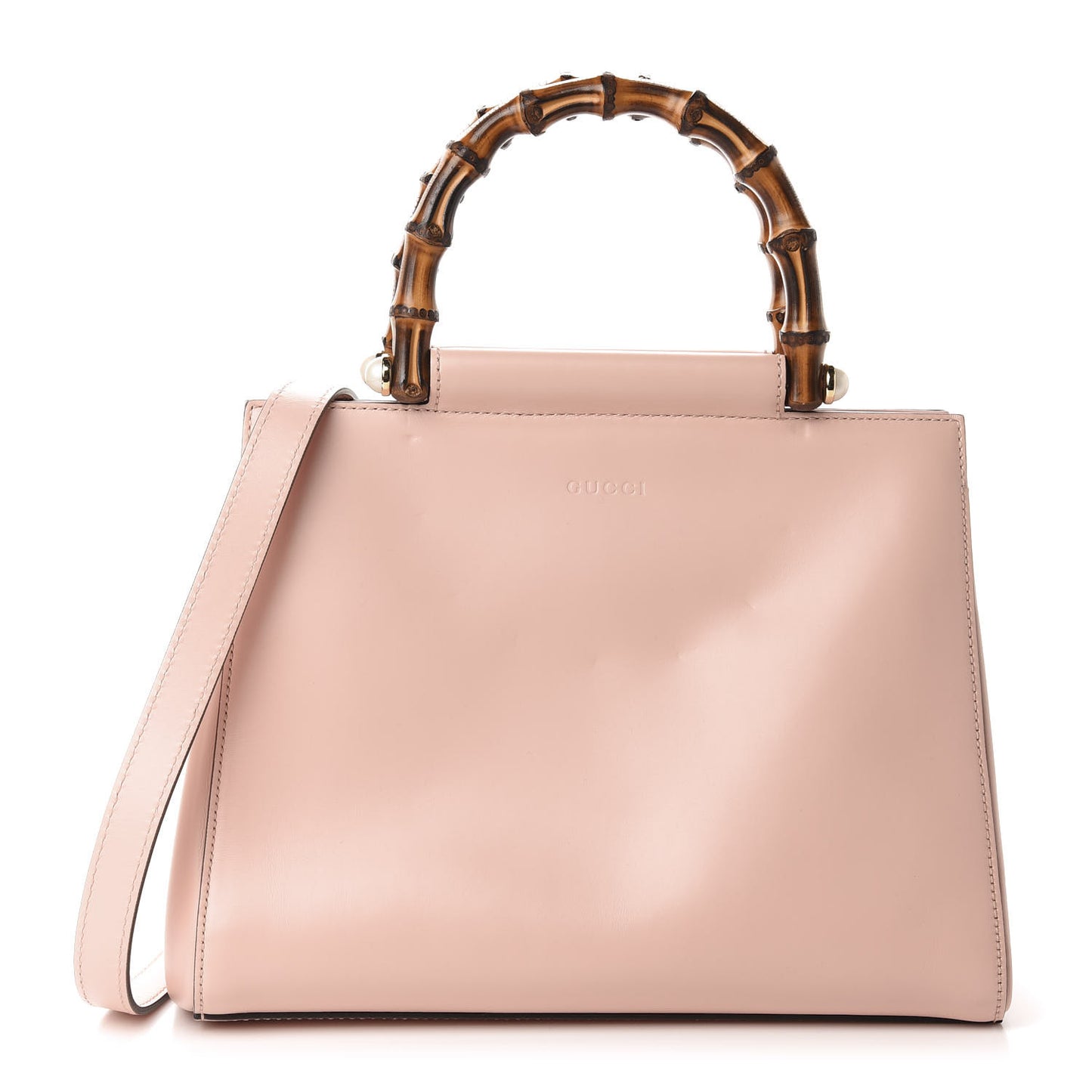 Nappa Bamboo Small Nymphaea Top Handle Bag Perfect Pink