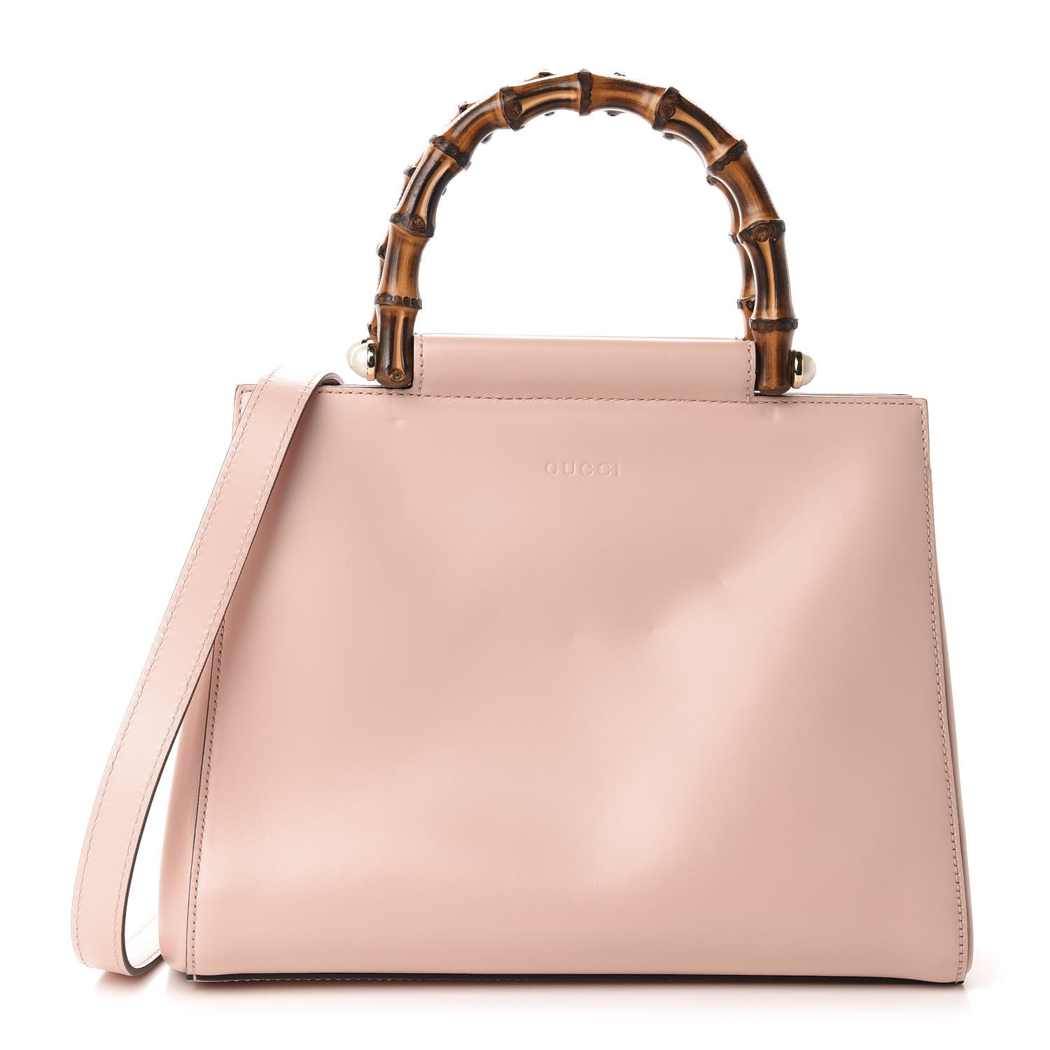 Gucci Nappa Bamboo Small Nymphaea Top Handle Bag Perfect Pink 1 of 12