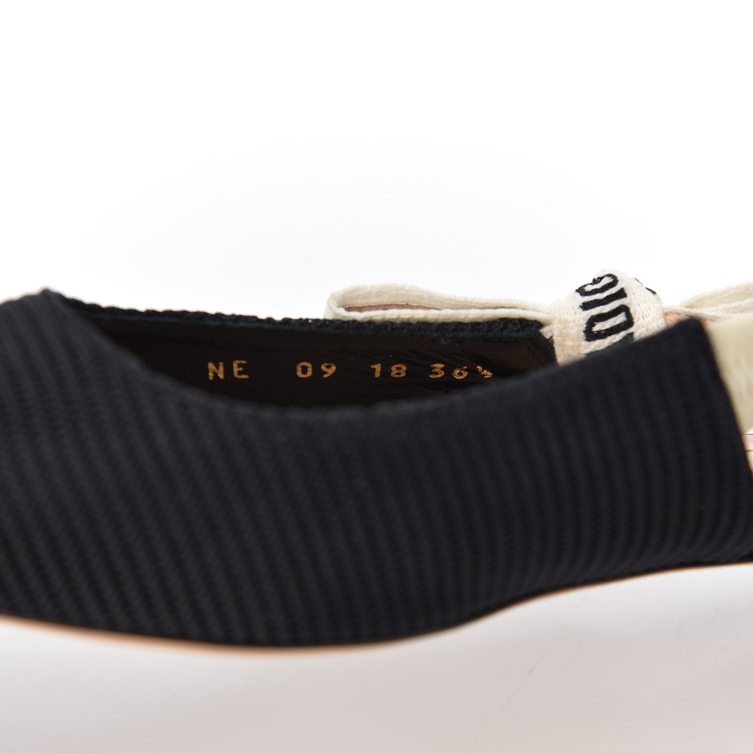Christian Dior Technical Canvas Ribbon J'Adior Slingback Ballet Flats 36.5 Black 8 of 14