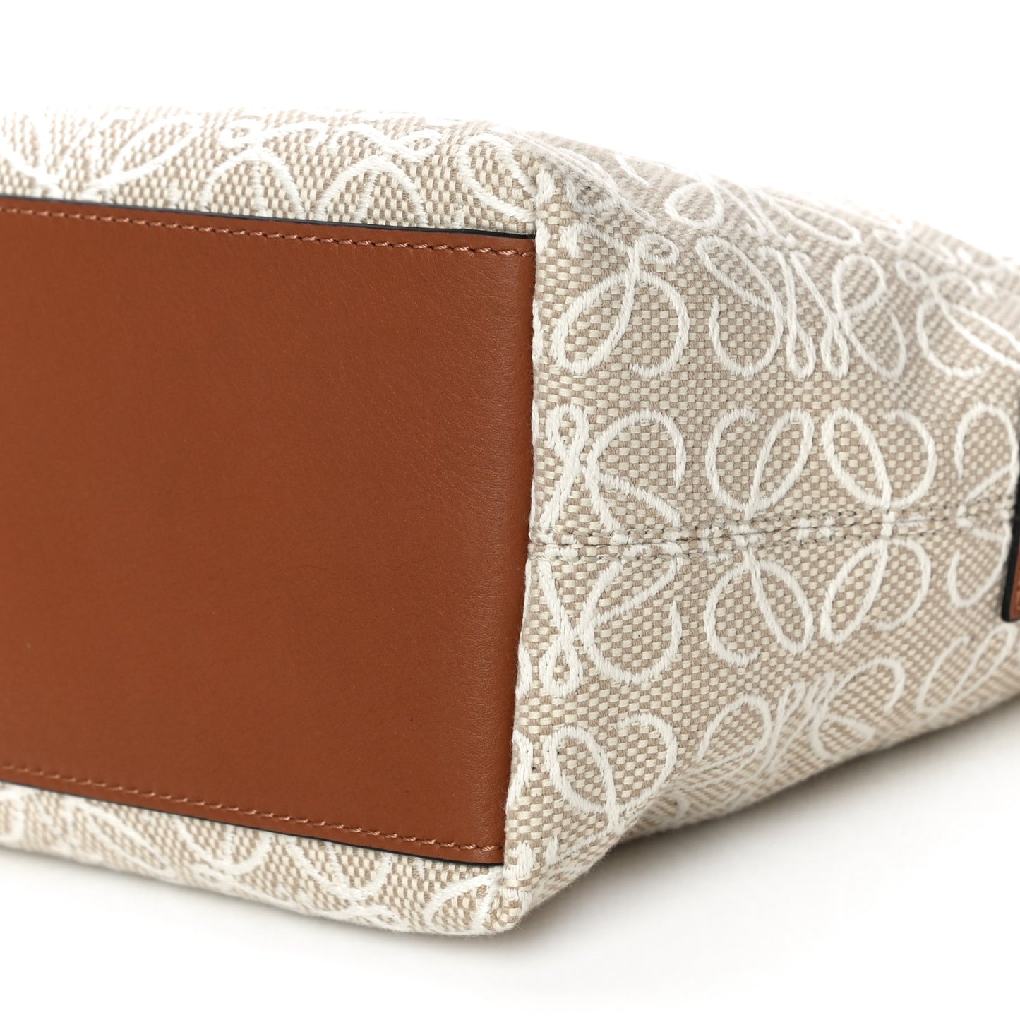 Jacquard Anagram Calfskin Small Cubi Bag Ecru Tan
