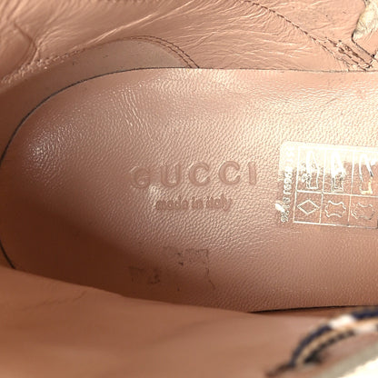 Gucci Cordovan Lux Nappa GG Matelasse Lace Up 60mm Combat Boots 38.5 Milk White 8 of 8