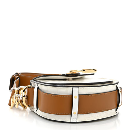 Chloe Calfskin Crocodile Embossed Small Tess Bag Brilliant White 4 of 10
