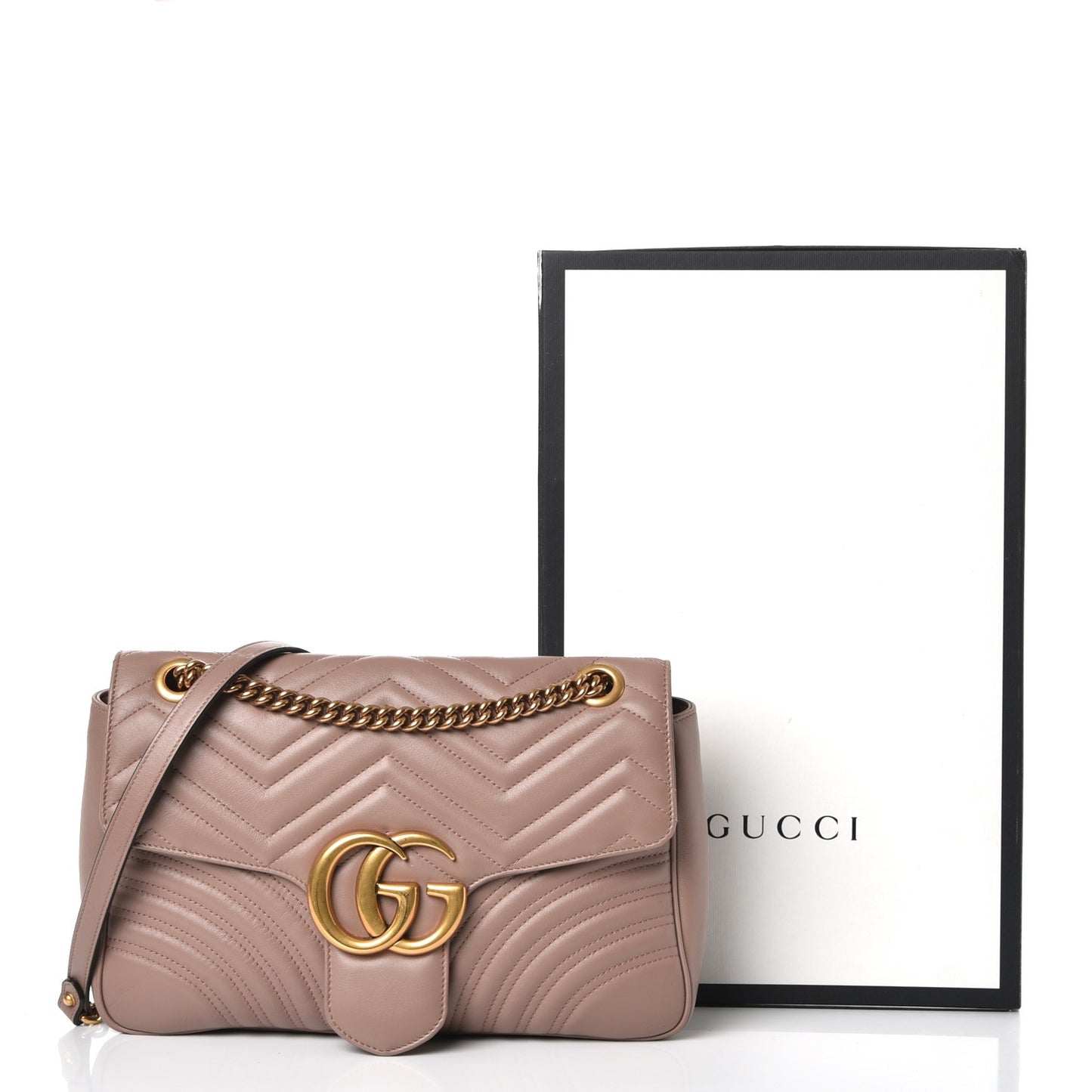 Calfskin Matelasse Medium GG Marmont Shoulder Bag Porcelain Rose