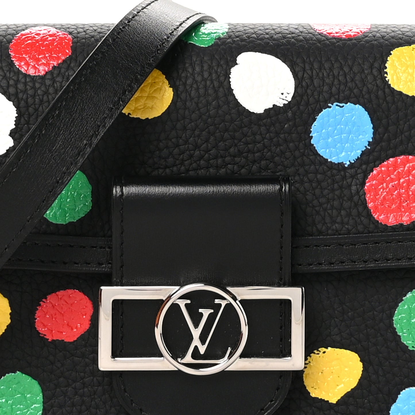 LV X YK Taurillon Dots Dauphine Mini Black