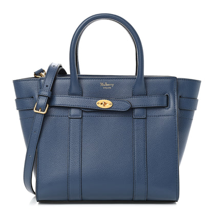 Mulberry Small Classic Grain Mini Zipped Bayswater Pale Navy 1 of 8