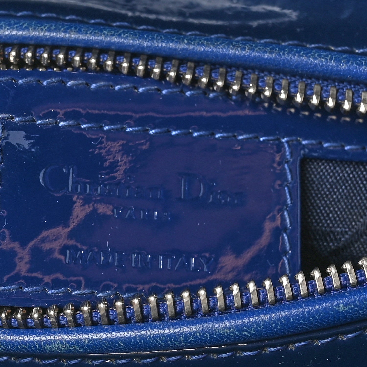 Christian Dior Patent Cannage Medium Lady Dior Navy Blue 6 of 10