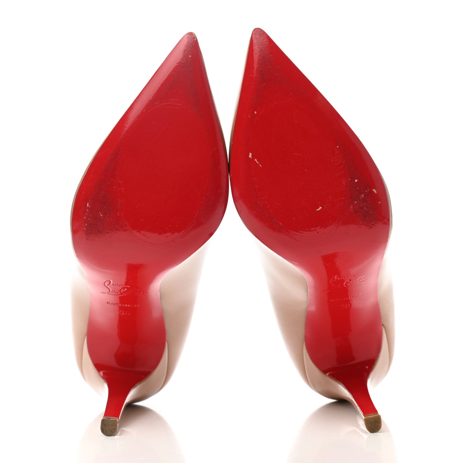 Christian Louboutin Patent Pigalle Follies 100 Pumps 38 Nude 5 of 10