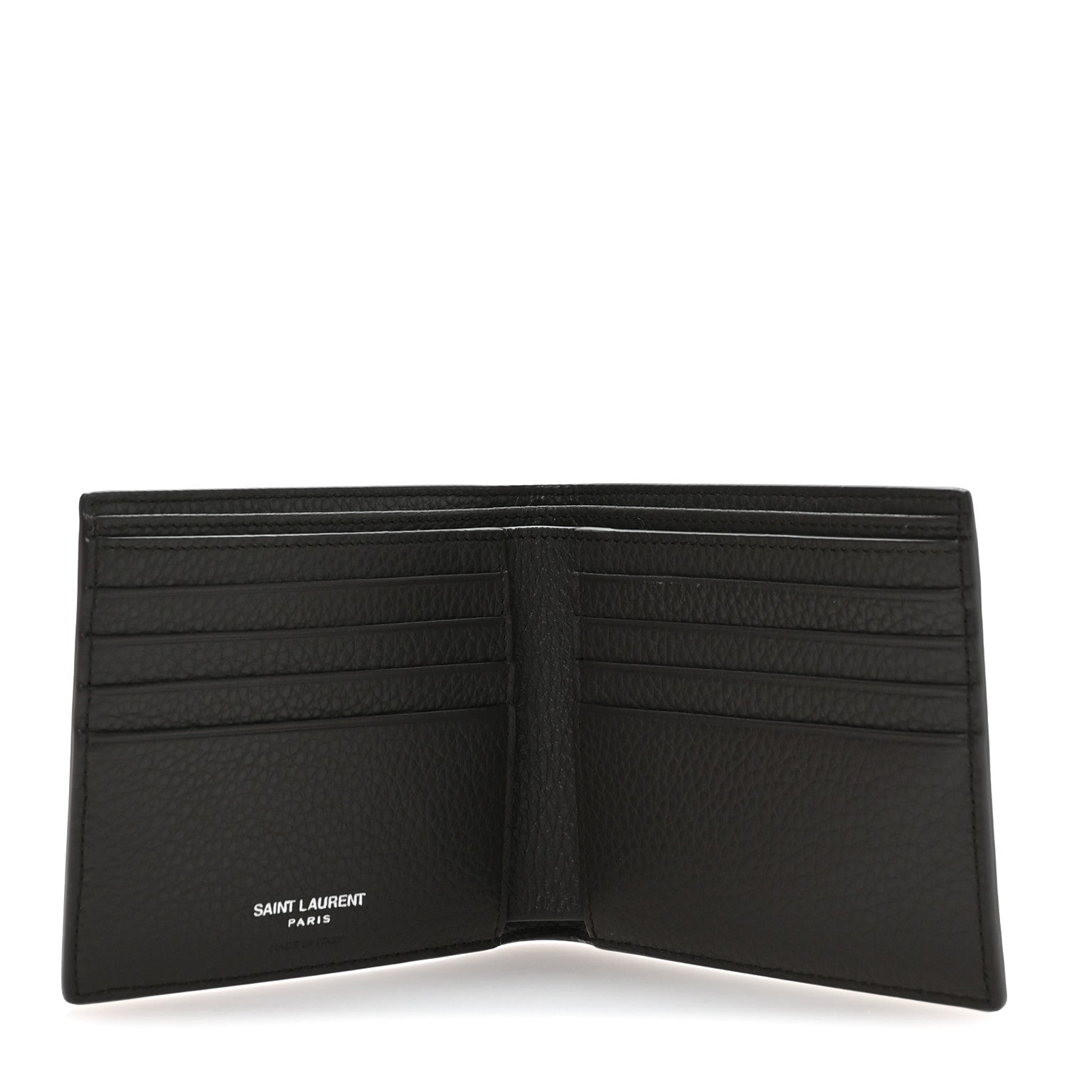 Saint Laurent Calfskin Cassandre Bi-Fold Wallet Grey 5 of 8