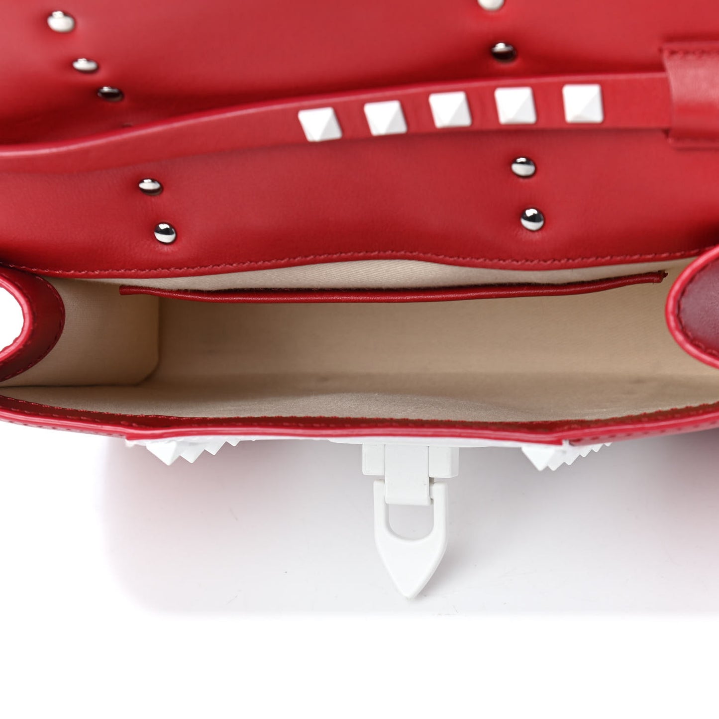 Vitello Colorblock Medium Free Rockstud Flip Lock Crossbody Bag Rosso Valentino Optic White