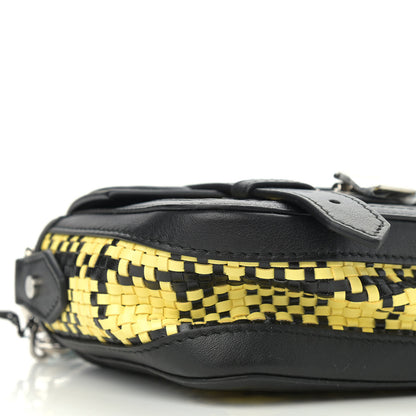 Proenza Schouler Lambskin Woven Plaid Micro PS1 Satchel Black Butter Toast 9 of 10