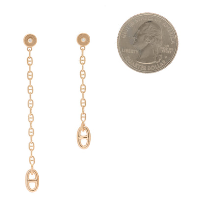Hermes 18K Rose Gold Diamond TPM Farandole Drop Earrings 2 of 6