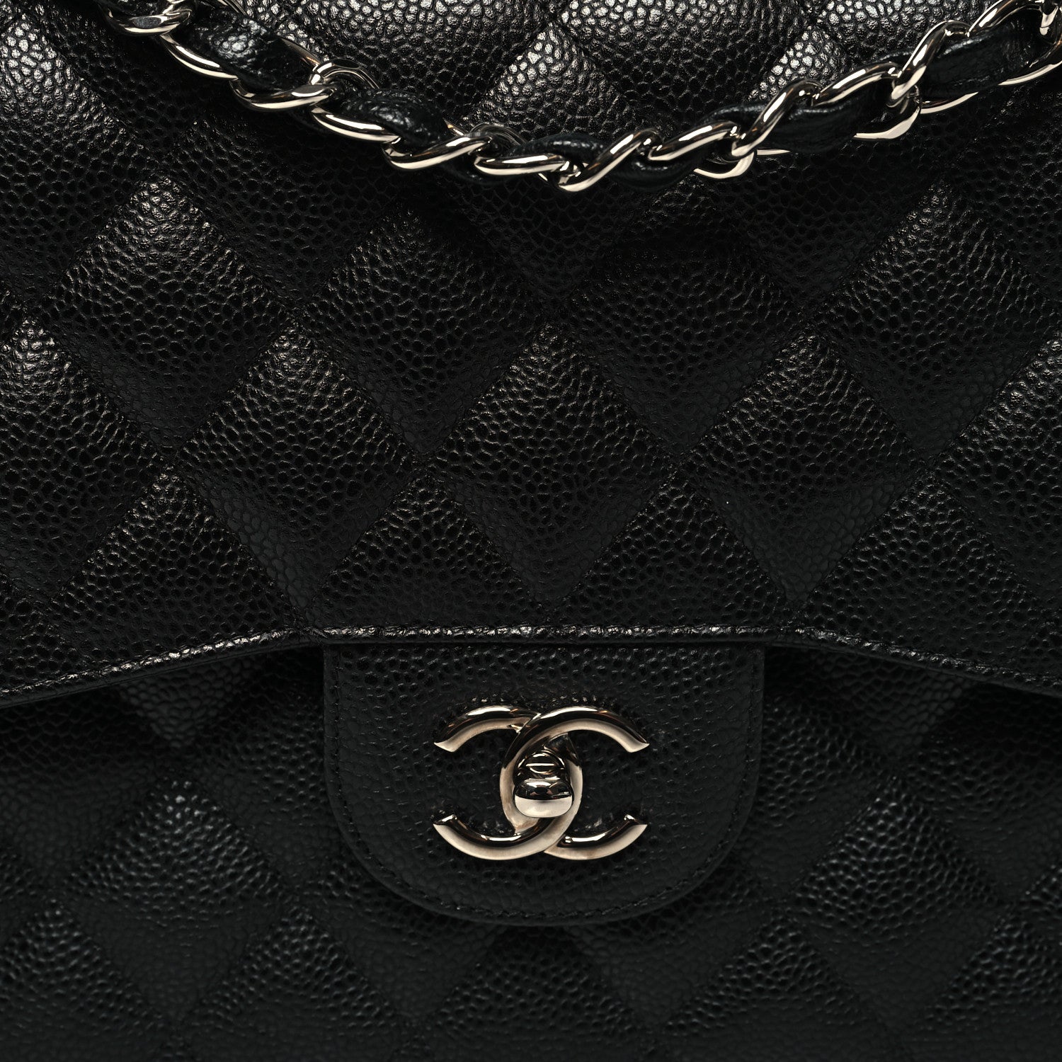 Chanel Caviar Quilted Jumbo Double Flap Black 8 of 10