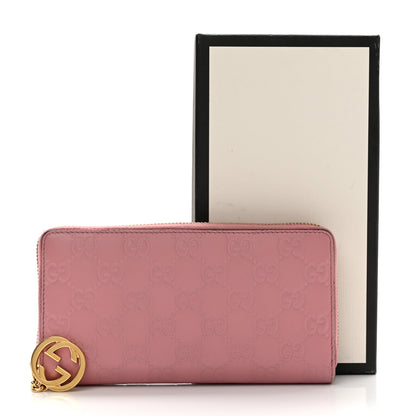 Gucci Guccissima Icon Zip Around Wallet Carmine Rose 10 of 10