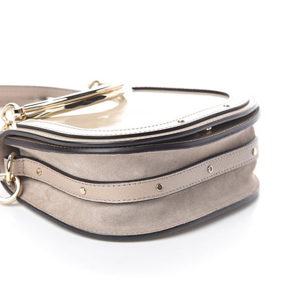 Chloe Patent Suede Small Nile Bracelet Bag Off White 7 of 8