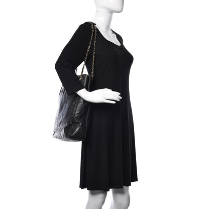 Chanel Lambskin Stitched Shopper Tote Black 2 of 14