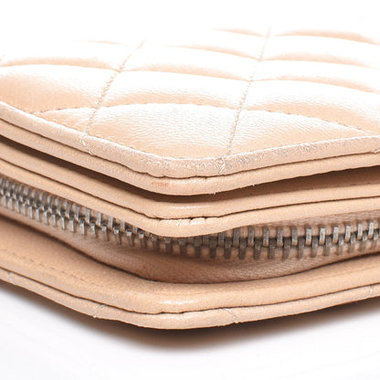 Chanel Lambskin Quilted Compact Wallet Beige 10 of 16