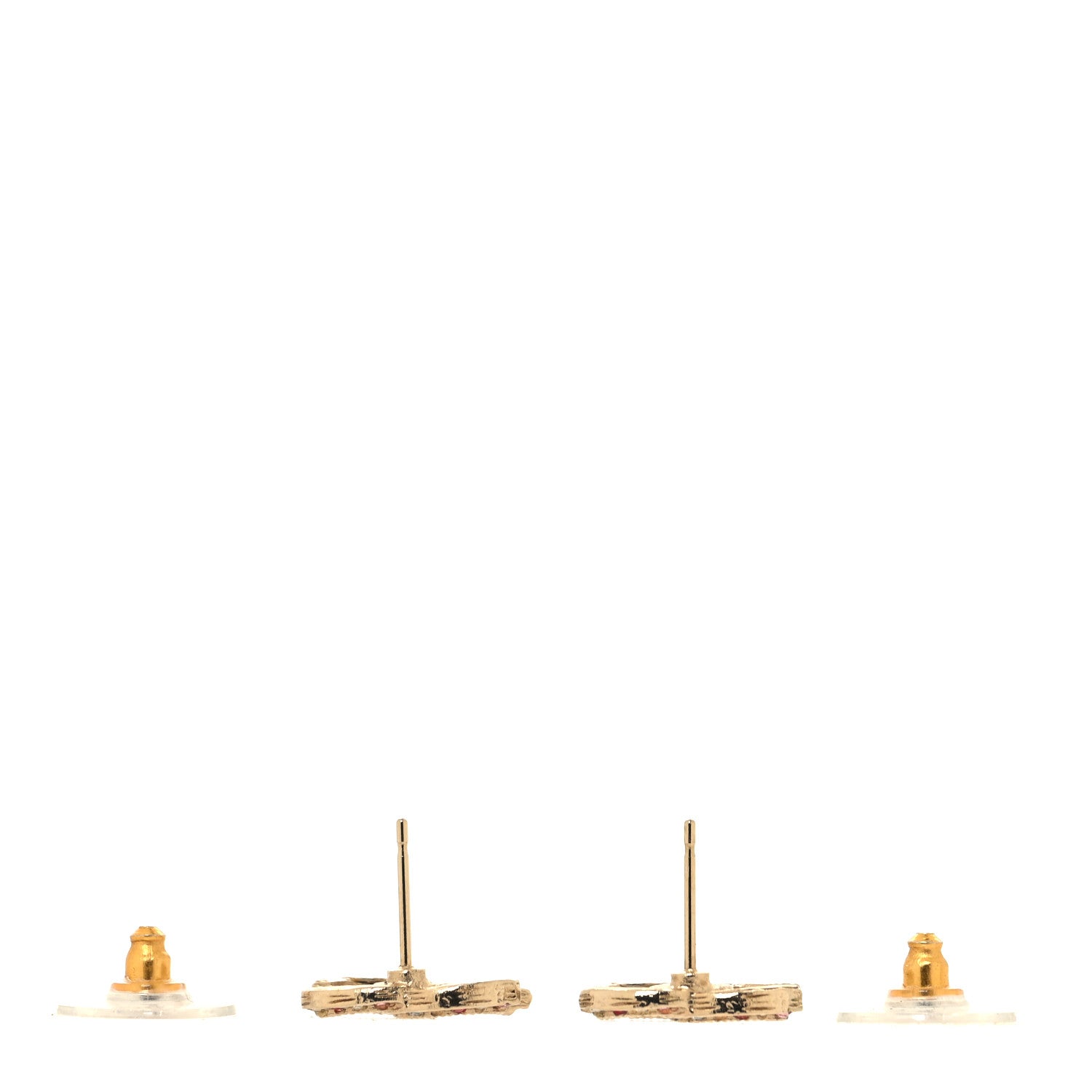 Chanel Crystal Over The Rainbow CC Earrings Gold Multicolor 3 of 5