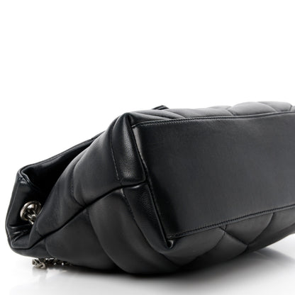 Saint Laurent Lambskin Quilted Small Loulou Puffer Monogram Chain Satchel Black 10 of 11