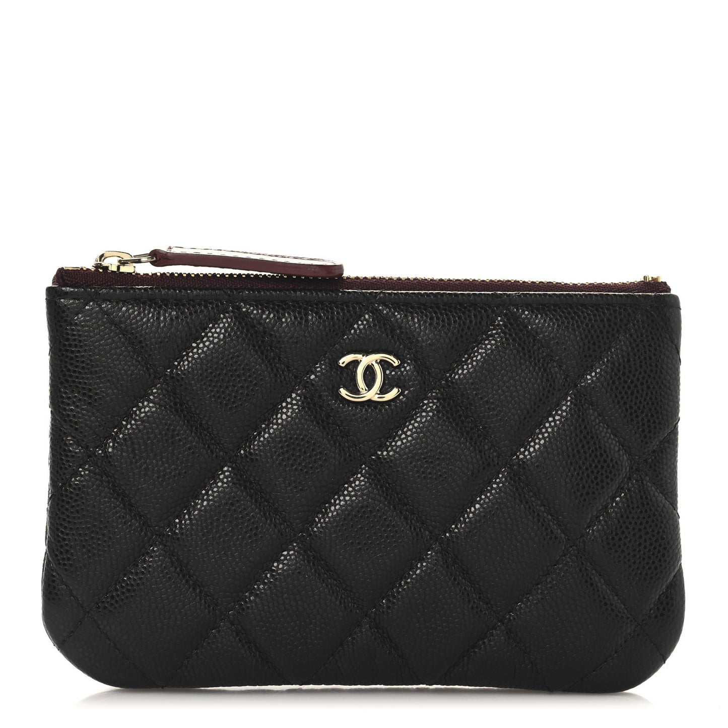 Caviar Quilted Small Cosmetic Case Black
