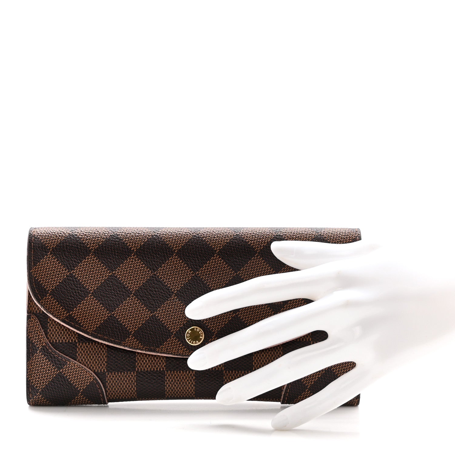 Louis Vuitton Damier Ebene Caissa Wallet Rose Ballerine 2 of 6